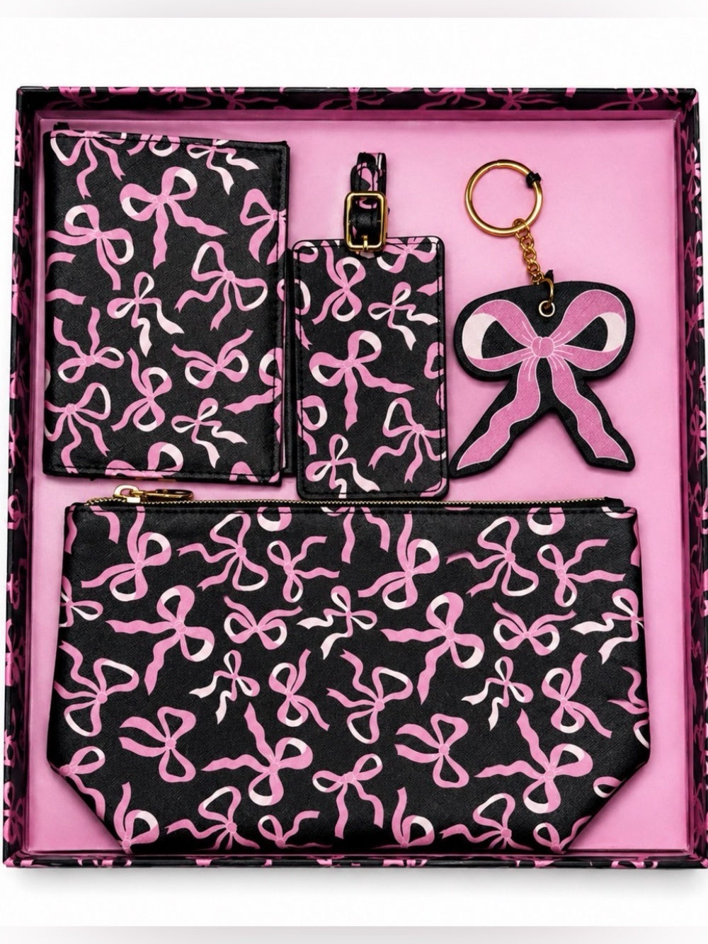 Dabney Lee Travel Set Cosmetic Bag Passport Holder Key Charm Luggage Tag NIB